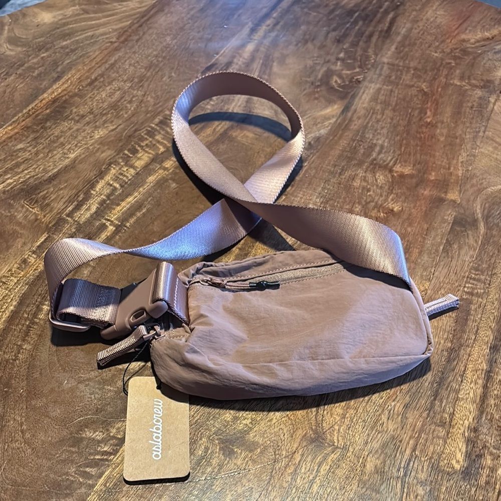 AslabCrew 2-Way Zipper Unisex Belt Bag with Adjustable Strap-Taupe